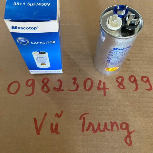 Tụ 3 chân mascotop 35uf+1.5uf