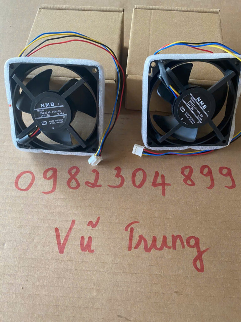 Quạt tủ lạnh Toshiba DC14V 0.16A, 4 dây 9×9